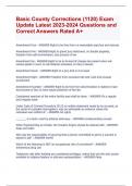 Basic County Corrections &lpar;1120&rpar; Exam Update Latest 2023-2024 Questions and  Correct Answers Rated A&plus;