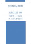 2022 HESI LEADERSHIP & MANAGEMENT EXAM VERSION 1 & 2 &lpar;V1-V2&rpar;  &lpar;ACTUAL SCREENSHOTS