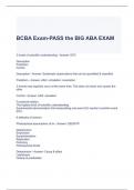 BCBA Exam-PASS the BIG ABA EXAM WITH CORRECT ANSWERS 100%