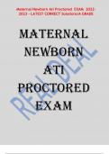 Maternal Newborn Ati Proctored EXAM 2022- 2023 - LATEST CORRECT Solutions/A GRADE 