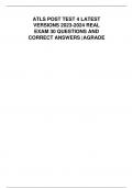 ATLS POST TEST 4 LATEST VERSIONS 2023-2024 REAL EXAM 30  QUESTIONS AND CORRECT ANSWERS &vert;AGRADE