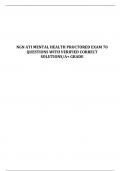 NGN ATI MENTAL HEALTH PROCTORED EXAM 70 QUESTIONS WITH VERIFIED CORRECT SOLUTIONS/A+ GRADE
