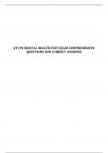 ATI PN MENTAL HEALTH EXIT EXAM COMPREHENSIVE QUESTIONS AND CORRECT ANSWERS