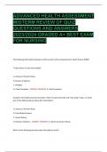 ADVANCED HEALTH ASSESSMENT  MIDTERM REVIEW OF QUIZ  QUESTIONS AND ANSWERS  2023&sol;2024 GRADED A&plus; BEST EXAM  FOR NURSING