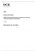 OCR A Level Drama and Theatre H459/45 JUNE 2023 MARK SCHEME: Deconstructing Texts for Performance 