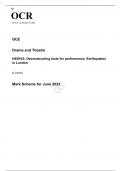 OCR A Level Drama and Theatre H459/43 JUNE 2023 MARK SCHEME: Deconstructing Texts for Performance Earthquakes in London