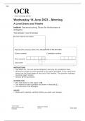 OCR A Level Drama and Theatre H459&sol;41 JUNE 2023 QUESTION PAPER&colon; Deconstructing Texts for Performance 
