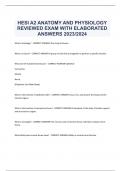HESI A2 ANATOMY AND PHYSIOLOGY REVIEWED EXAM WITH ELABORATED  ANSWERS 2023/2024