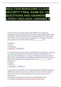 WGU C838 MANAGING CLOUD  SECURITY FINAL EXAM OA 100  QUESTIONS AND ANSWERS  LATEST 2023-2024 &vert; GRADED A