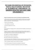 TEST BANK FOR ESSENTIALS OF PSYCHIATRIC MENTAL HEALTH NURSING 3RD EDITION BY ELIZABETH M&period; VARCAROLIS &lpar;A&plus;  GRADED&sol;UPDATED &rpar; ISBN  978-0323625111