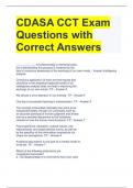CDASA CCT Exam Questions with Correct Answers
