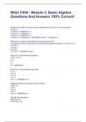 WGU C955 - Module 3: Basic Algebra Questions And Answers 100% Correct!
