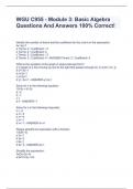 WGU C955 - Module 3&colon; Basic Algebra Questions And Answers 100&percnt; Correct&excl;