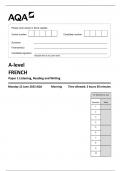 AQA A-level  FRENCH  Paper 1 Listening&comma; Reading and Writing 7652-1-QP-French-A-12Jun23