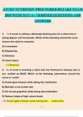 ATI RN NUTRITION PROCTORED RETAKE EXAM 2019 WITH NGN A+ VERIFIED QUESTIONS AND ANSWERS