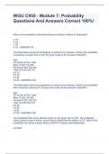 WGU C955 - Module 7&colon; Probability Questions And Answers Correct 100&percnt;&excl;