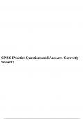 CNSC Practice Questions and Answers Correctly Solved!!