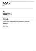AQA AS GEOGRAPHY 7036/2  Paper 2 Human geography and geography fieldwork investigation  Mark scheme June 2023  Version: 1.0 Final 