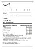 AQA A-level GEOGRAPHY Paper 1 Physical Geography 7037-1-QP-Geography-A-17May23