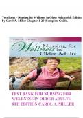 Test Bank - Nursing for Wellness in Older Adults 8th Edition by Carol A. Miller Chapter 1-29 |Complete Guide.