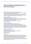 Test For Medical Interpreters Q & A Solved Correctly&excl;&excl;