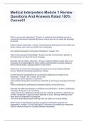 Medical Interpreters Module 1 Review Questions And Answers Rated 100&percnt; Correct&excl;&excl;