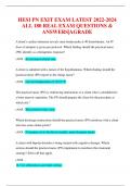 HESI PN EXIT EXAM LATEST 2022-2024  ALL 180 REAL EXAM QUESTIONS &  ANSWERS&vert;AGRADE