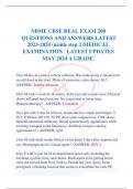 NBME CBSE REAL EXAM 200   QUESTIONS AND ANSWERS LATEST   2023-2024 &lpar;usmle step 1&rpar;MEDICAL  EXAMINATION   LATEST UPDATES  MAY 2024 A GRADE&period; 