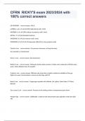 CFRN  RICKY'S exam 2023&sol;2024 with 100&percnt; correct answers