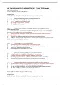 NR 508 ADVANCED PHARMACOLOGY FINAL TEST BANK QUESTIONS AND ANSWERS