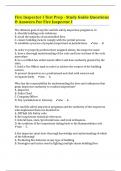 Fire Inspector I Test Prep - Study Guide Questions & Answers For Fire Inspector I