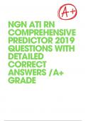 NGN ATI RN COMPREHENSIVE PREDICTOR 2019  QUESTIONS WITH DETAILED CORRECT ANSWERS /A+  GRADE
