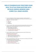 NGN ATI PHARMACOLOGY PROCTORED EXAM  2023&sol; 70 ACTUAL EXAM QUESTIONS WITH  DETAILED VERIFIED ANSWERS &lpar;100&percnt;  CORRECT&rpar;&sol;A&plus; GRADE ASSURED