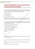 HEALTH ASSESSMENT ATI Exam Questions With Complete Solutions 2023&sol;2024