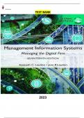 Test Bank - Management Information Systems: Managing the Digital Firm, Global Edition 17th Edition by Kenneth Laudon & Jane Laudon - Complete Elaborated and Latest Test Bank. ALL Chapters (1-16) included and updated for 2023