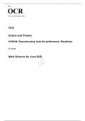 OCR A Level Drama and Theatre H459/44 JUNE 2023 MARK SCHEME: Deconstructing Texts for Performance 