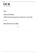 OCR A Level Drama and Theatre H459/46 JUNE 2023 MARK SCHEME: Deconstructing Texts for Performance 