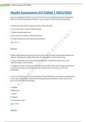Health Assessment ATI EXAM 1 2023&sol;2024 Questions and Answers With Rationale&sol; Proved Answers