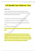 ATI Health Care Delivery Test &vert; Questions Answered 100&percnt; Correct 