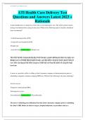 ATI Health Care Delivery Test Questions and Answers Latest 2023 &plus; Rationale