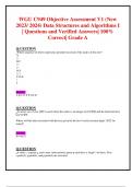 WGU C949 Objective Assessment V1 (New 2023/ 2024) Data Structures and Algorithms I  | Questions and Verified Answers| 100% Correct| Grade A 