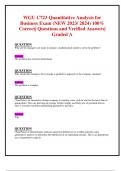 WGU C723 Quantitative Analysis for Business Exam (NEW 2023/ 2024) 100%  Correct| Questions and Verified Answers| Graded A 