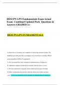 HESI PN LPN Fundamentals Exam Actual Exam Combined Updated Pack Questions & Answers GRADED A+
