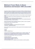 Medicare Fraud&comma; Waste&comma; & Abuse Questions and Answers 100&percnt; Accurate&excl;