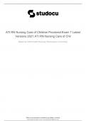 ATI RN Nursing Care of Children Proctored Exam (7  Latest Versions, 2021) / ATI Nursing Care of Children  Proctored Exam / Nursing Care of Children ATI  Proctored Exam (Complete Guide for Exam Preparation,  100% Correct Answers)