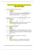 TEAS Test Science Questions and Answers 2022-2023 Update&period;