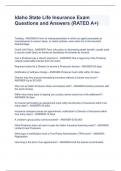 Idaho State Life Insurance Exam Questions and Answers &lpar;RATED A&plus;&rpar;