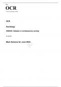 OCR A Level Sociology H580/03JUNE 2023 MARK SCHEME:  Debates in contemporary society