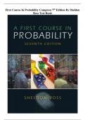 First Course In Probability Compress 7th Edition By Sheldon Ross Test Bank - Questions & Answers (Graded A+) | Latest 2023