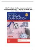 Seidel's Guide to Physical Examination An Interprofessional Approach 10th Edition by Jane W. Ball, Joyce E. Dains Test Bank - Questions & Answers Explained (Rated A+) | Best 2023